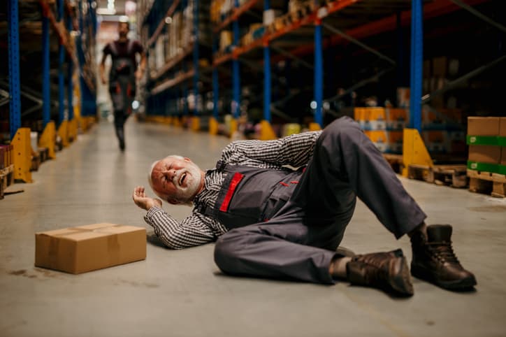 Injured man at work